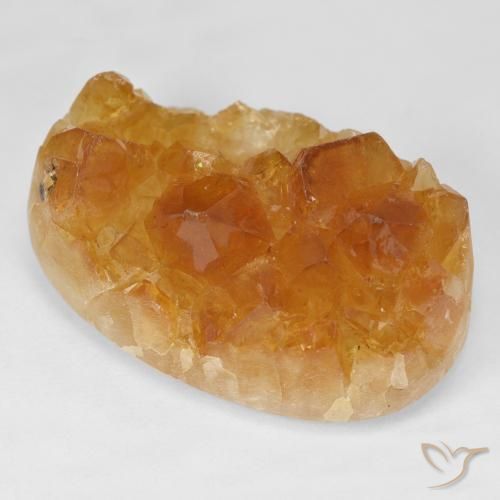 55.16 ct Orange Druzy Citrine Stone, Natural Druzy Citrine in Oval Crystal Cluster Shape for Sale