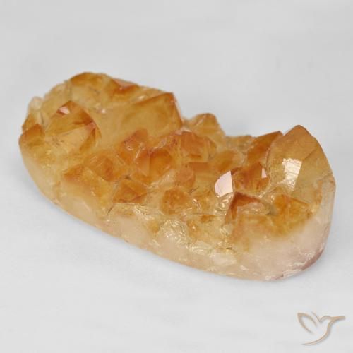 35.21 ct Orange Druzy Citrine Stone, Natural Druzy Citrine in Oval Crystal Cluster Shape for Sale