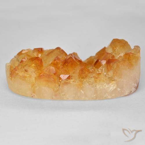 Druzy Citrine Gemstone in 32.2 x 15.3 mm Size for Sale, Druzy Citrine Stone in Medium Light-Orange Color