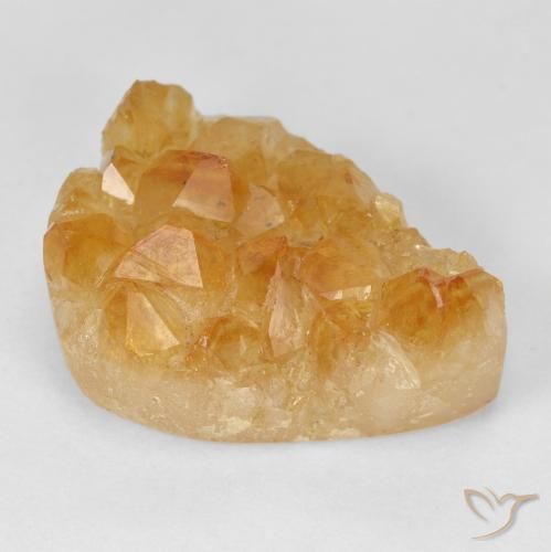 17.50 ct Orange Druzy Citrine Stone, Natural Druzy Citrine in Pear Crystal Cluster Shape for Sale