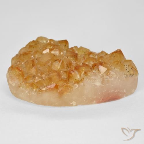 Druzy Citrine Gemstone in 25.4 x 14.3 mm Size for Sale, Druzy Citrine Stone in Honey Orange Color