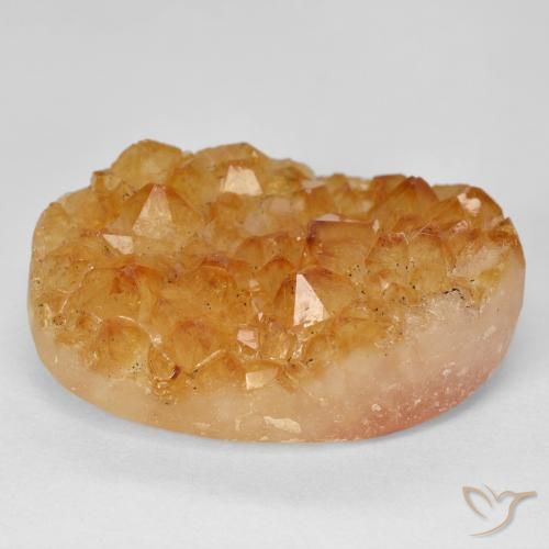 25,57 ct Druzy Citrin, 24,7 x 16 mm aus Uruguay, Photo A