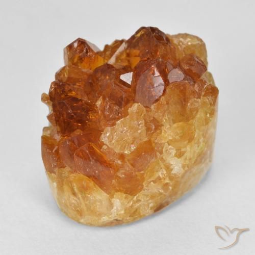 15.51 ct Orange Druzy Citrine Stone, Natural Druzy Citrine in Oval Crystal Cluster Shape for Sale