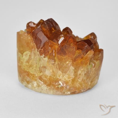 Druzy Citrine Gemstone in 15.3 x 10.6 mm Size for Sale, Druzy Citrine Stone in Medium Orange Color