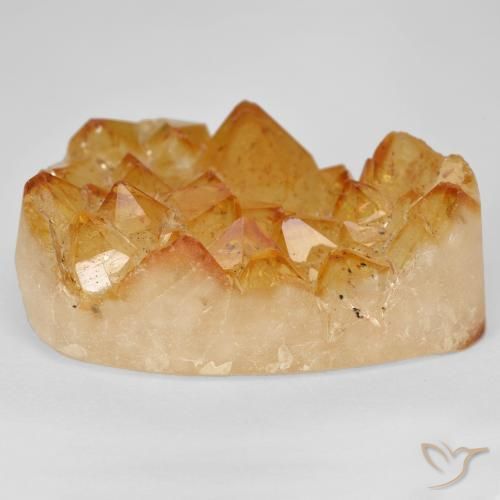 Druzy Citrine Gemstone in 27 x 20 mm (calibrated) Size for Sale, Druzy Citrine Stone in Medium Light-Orange Color