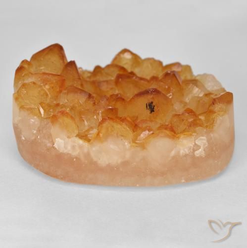Druzy Citrine Gemstone in 28.9 x 19.4 mm Size for Sale, Druzy Citrine Stone in Honey Orange Color