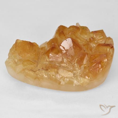 32.77 ct Orange Druzy Citrine Stone, Natural Druzy Citrine in Pear Crystal Cluster Shape for Sale
