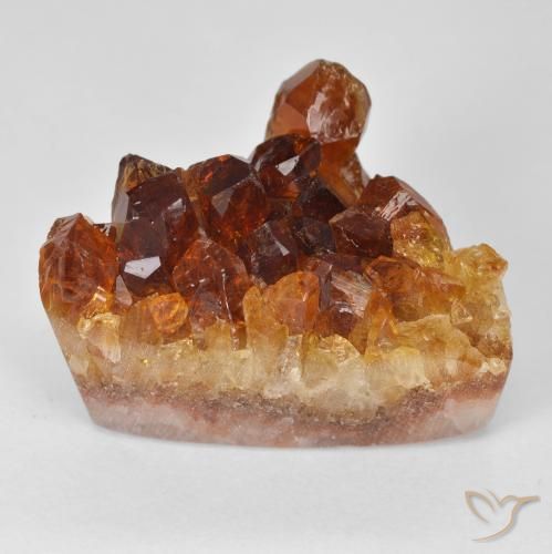 24.24 ct Orange Druzy Citrine Stone, Natural Druzy Citrine in Trillion Crystal Cluster Shape for Sale