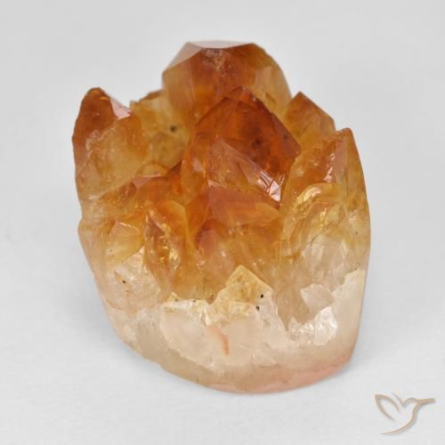 19.61 ct Orange Druzy Citrine Stone, Natural Druzy Citrine in Fancy Crystal Cluster Shape for Sale