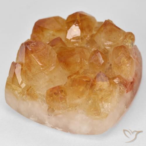 47.04 ct Orange Druzy Citrine Stone, Natural Druzy Citrine in Square Crystal Cluster Shape for Sale
