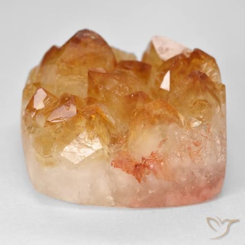 Druzy Citrine Gemstone in 21.9 x 21.7 mm Size for Sale, Druzy Citrine Stone in Medium Light-Orange Color