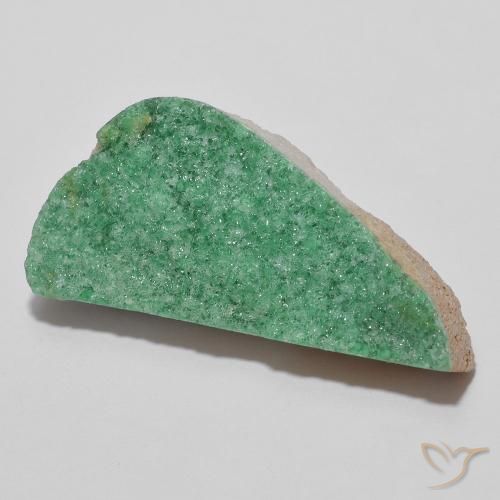 13.42 ct Green Druzy Variscite Stone, Natural Druzy Variscite in Fancy Crystal Cluster Shape for Sale