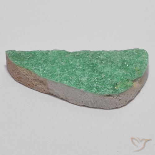 Druzy Variscite Gemstone in 30.3 x 14.1 mm Size for Sale, Druzy Variscite Stone in Medium Green Color