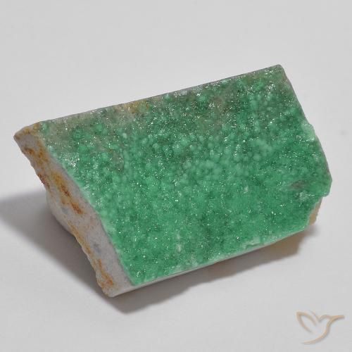 13.53 ct Green Druzy Variscite Stone, Natural Druzy Variscite in Fancy Crystal Cluster Shape for Sale