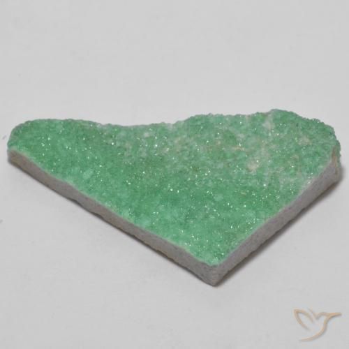 Druzy Variscite Gemstone in 31.6 x 17.9 mm Size for Sale, Druzy Variscite Stone in Medium Light Green Color