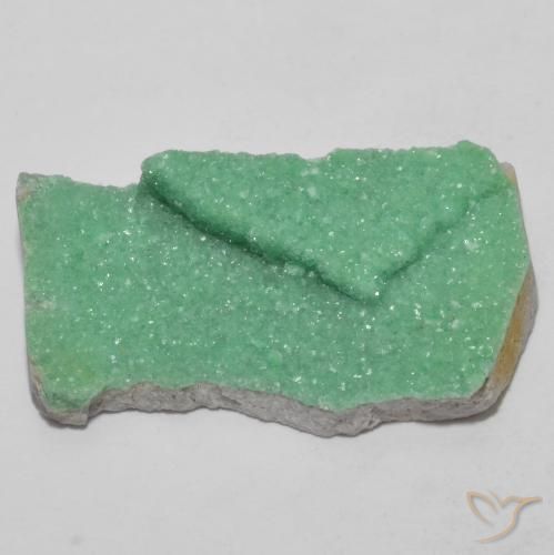 Druzy Variscite Gemstone in 25.7 x 15.2 mm Size for Sale, Druzy Variscite Stone in Medium Green Color