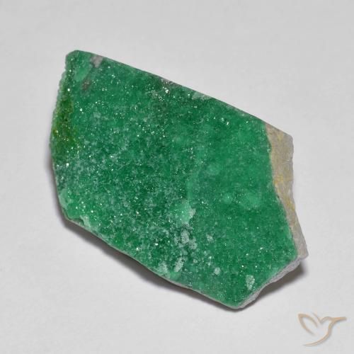 12.63 ct Green Druzy Variscite Stone, Natural Druzy Variscite in Fancy Crystal Cluster Shape for Sale