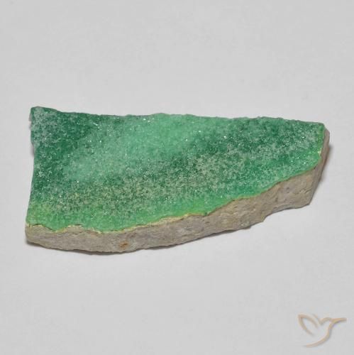 Druzy Variscite Gemstone in 33.4 x 16.6 mm Size for Sale, Druzy Variscite Stone in Medium Green Color