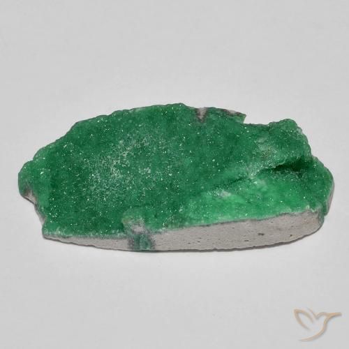 Druzy Variscite Gemstone in 31.8 x 15.2 mm Size for Sale, Druzy Variscite Stone in Warm Green Color