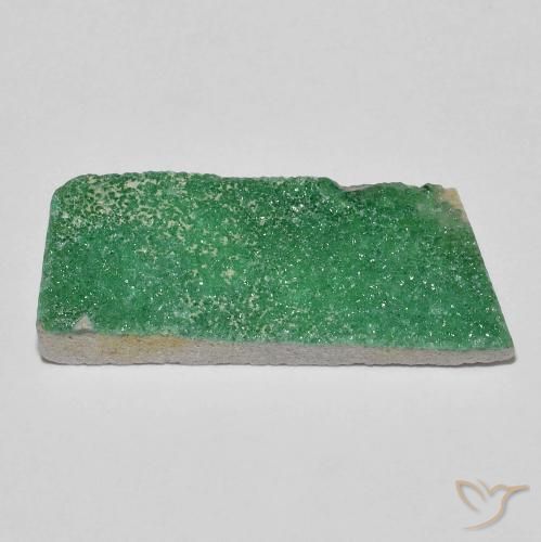 Druzy Variscite Gemstone in 29.9 x 12.7 mm Size for Sale, Druzy Variscite Stone in Medium Green Color
