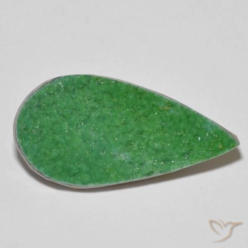 9.49 ct Green Druzy Variscite Stone, Natural Druzy Variscite in Pear Crystal Cluster Shape for Sale