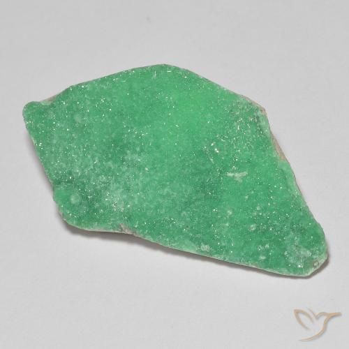19.87 ct Green Druzy Variscite Stone, Natural Druzy Variscite in Fancy Crystal Cluster Shape for Sale