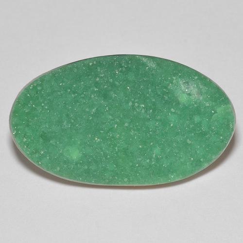 ٢٦.٤ x ١٥.٤ مم druzy variscite أخضر بيضوي من الأرجنتين، الوزن ٩.٠٢ قير اط، حجر كريم طبيعي، نقاء غير شفاف ، قطعة واحدة druzy variscite - اللون أخضر ، صلابة موس ٤ - ٥, Photo A