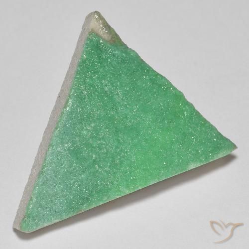 19.40 ct Green Druzy Variscite Stone, Natural Druzy Variscite in Trillion Crystal Cluster Shape for Sale