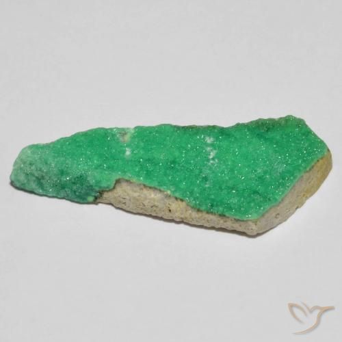 Druzy Variscite Gemstone in 35.9 x 14.1 mm Size for Sale, Druzy Variscite Stone in Bright Green Color