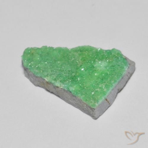 Druzy Variscite Gemstone in 16 x 12 mm (calibrated) Size for Sale, Druzy Variscite Stone in Shamrock Green Color