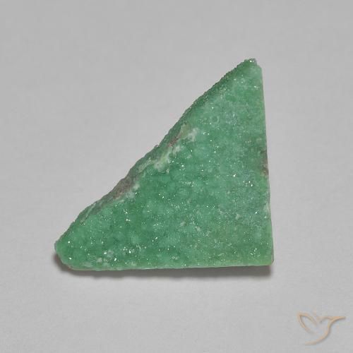 2.61ct Natural Light Green Druzy Variscite, Trillion, Opaque