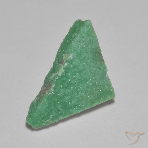 2.61 ct Green Druzy Variscite Stone, Natural Druzy Variscite in Trillion Crystal Cluster Shape for Sale
