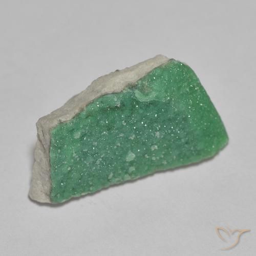 3.73 ct Green Druzy Variscite Stone, Natural Druzy Variscite in Fancy Crystal Cluster Shape for Sale