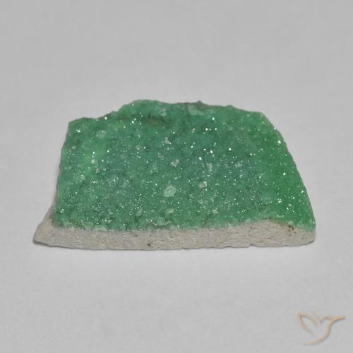 Druzy Variscite Gemstone in 16.8 x 9.1 mm Size for Sale, Druzy Variscite Stone in Medium Green Color