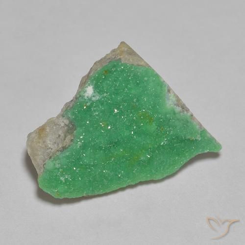 4.35 ct Green Druzy Variscite Stone, Natural Druzy Variscite in Fancy Crystal Cluster Shape for Sale