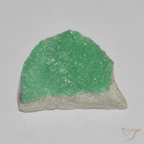 Druzy Variscite Gemstone in 15 x 15 mm (calibrated) Size for Sale, Druzy Variscite Stone in Yellowish Green Color