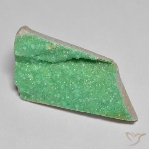 10.71 ct Green Druzy Variscite Stone, Natural Druzy Variscite in Fancy Crystal Cluster Shape for Sale