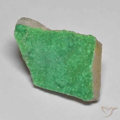 14.38 ct Green Druzy Variscite Stone, Natural Druzy Variscite in Fancy Crystal Cluster Shape for Sale