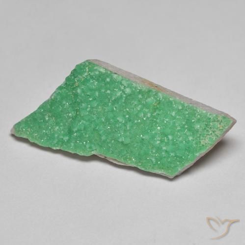 12.49 ct Green Druzy Variscite Stone, Natural Druzy Variscite in Fancy Crystal Cluster Shape for Sale