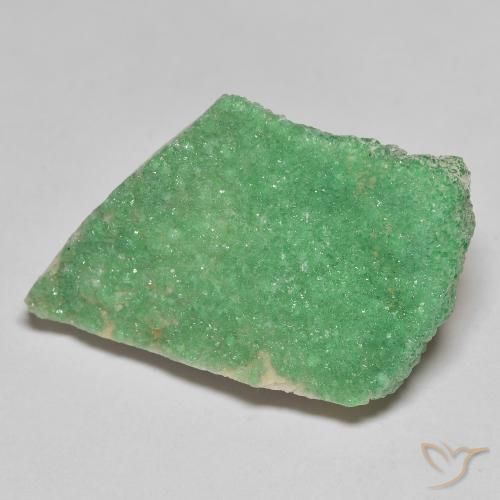 18.05 ct Green Druzy Variscite Stone, Natural Druzy Variscite in Fancy Crystal Cluster Shape for Sale