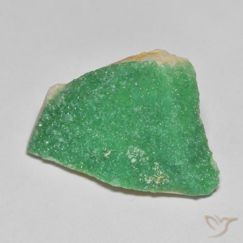 12.53 ct Green Druzy Variscite Stone, Natural Druzy Variscite in Fancy Crystal Cluster Shape for Sale
