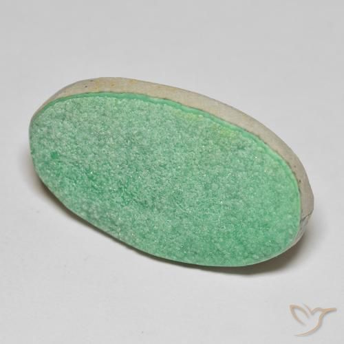 21.94 ct Green Druzy Variscite Stone, Natural Druzy Variscite in Oval Crystal Cluster Shape for Sale
