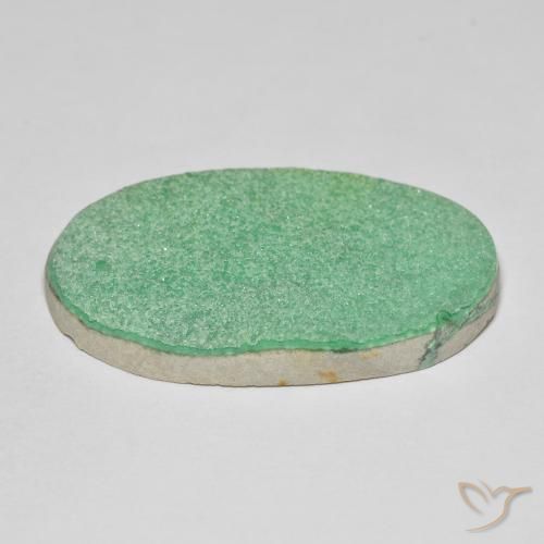 Druzy Variscite Gemstone in 32.7 x 19 mm Size for Sale, Druzy Variscite Stone in Light Shamrock Green Color