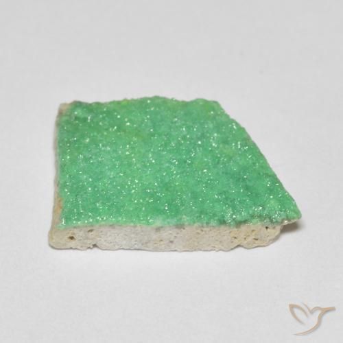 Druzy Variscite Gemstone in 18 x 13 mm (calibrated) Size for Sale, Druzy Variscite Stone in Medium Green Color