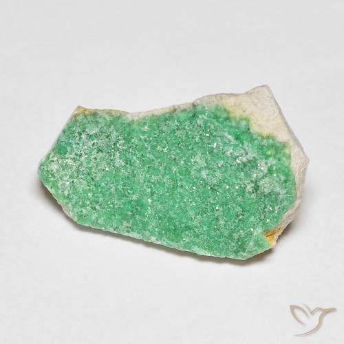 6.19 ct Green Druzy Variscite Stone, Natural Druzy Variscite in Fancy Crystal Cluster Shape for Sale