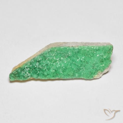 4.42 ct Green Druzy Variscite Stone, Natural Druzy Variscite in Fancy Crystal Cluster Shape for Sale