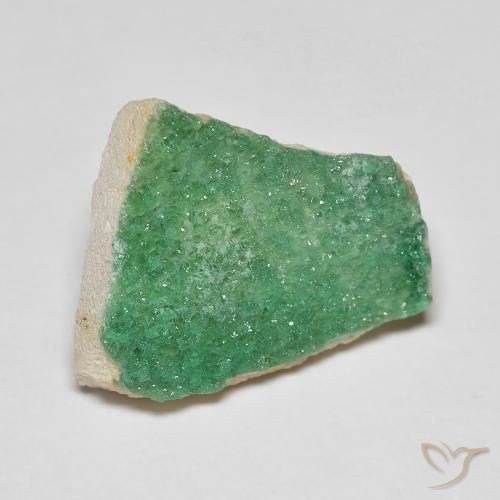 6.88 ct Green Druzy Variscite Stone, Natural Druzy Variscite in Fancy Crystal Cluster Shape for Sale