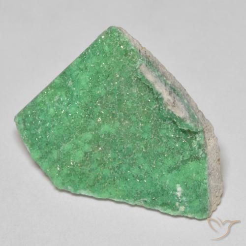 10.77ct Natural Light Shamrock Green Druzy Variscite, Fancy, Opaque