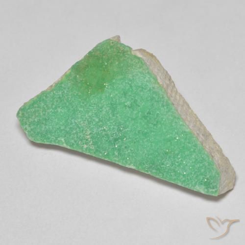 12.67ct Natural Light Shamrock Green Druzy Variscite, Fancy, Opaque