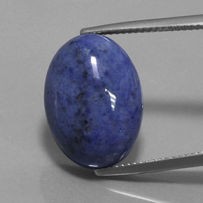 13.90 ct Blue Dumortierite Quartz Gemstone, Dumortierite Quartz Gem in Oval Cabochon Shape for Sale.